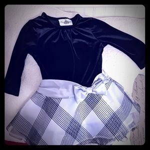 Black silver and white formal kids dress